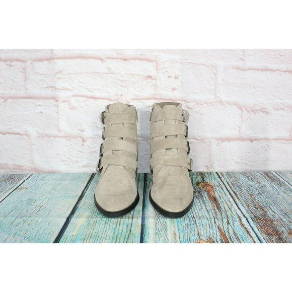 Dolce Vita Tae  Tan Suede Side  Zipper Heeled Ankle Booties Size 7 M - Picture 4 of 9